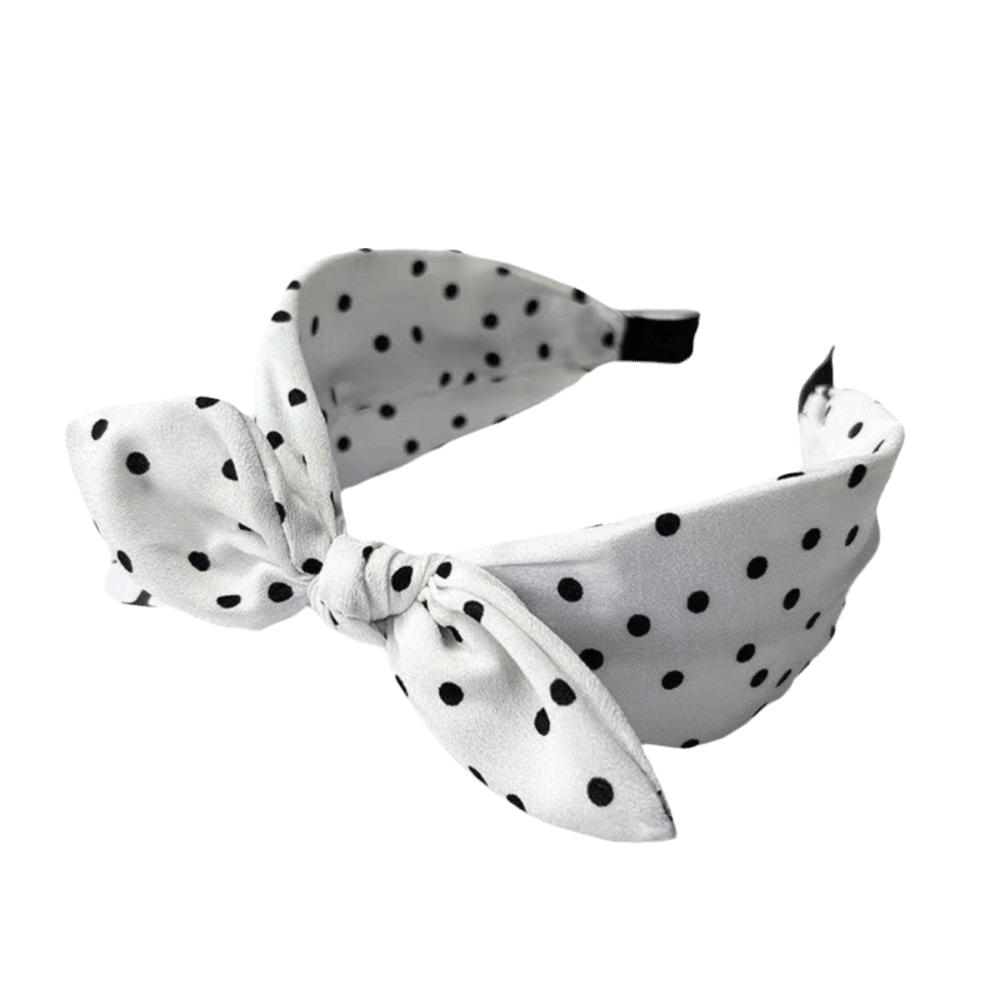 Knotted Polka Dot Headband Non-slip Rabbit Ear Hairband Women's Bow Hair Hoop  Daily Use