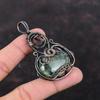 Кулон из мха-пренита, медная проволока, обернутая драгоценным камнем, кулон, приличные медные украшения, стильный кулон, ювелирные изделия из проволочной обмотки, кулон ручной работы для подарка