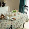 Tablecloth French Retro Green Plant Dining Table Cloth Jacquard Rectangular Tablecloth Hyacinth