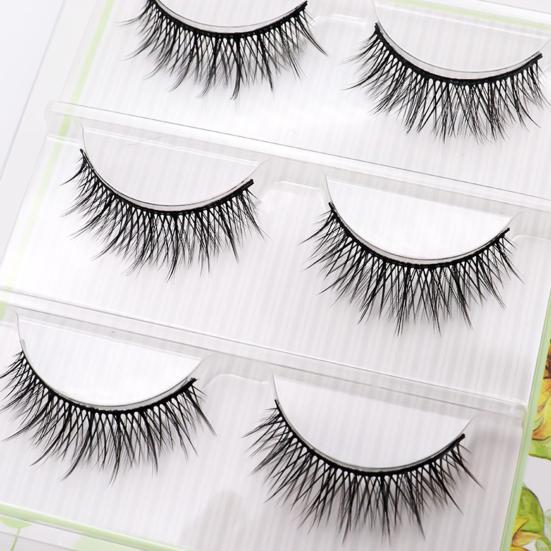 3 пары накладных ресниц, натуральные, удобные в носке, волокно, перекрестные, для макияжа, удлиняющие, ресницы для гримерки
