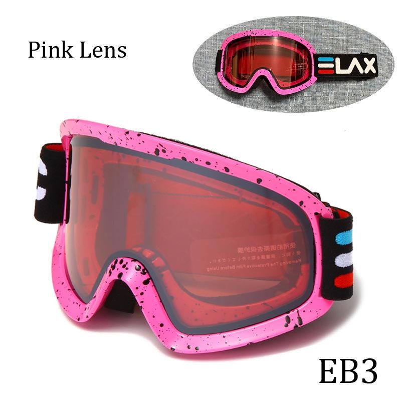 ELAX Brand New Double-Layer Anti-Fog Ski Goggles Outdoor Sports Three-Line Epoxy Full Coating Protective Goggles