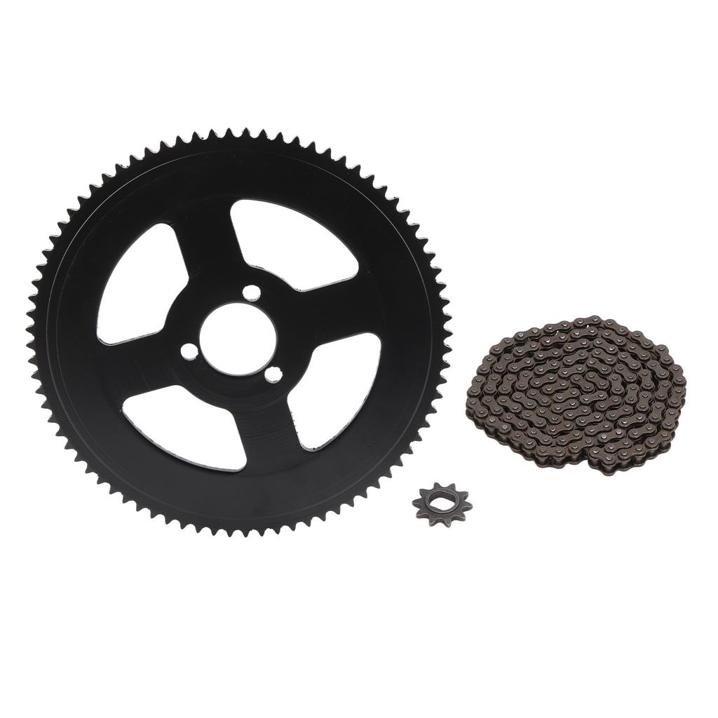 Комплект цепи и звездочки 80T 25H 34 мм Звездочка с 3 отверстиями Цепная звездочка с H-отверстиями 10T Цепь с 146 звеньями