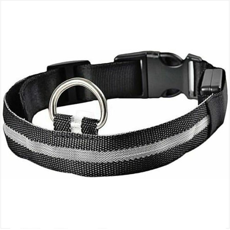 Светодиодный ошейник для собак, мигающий светящийся регулируемый защитный свет, нейлоновая бирка