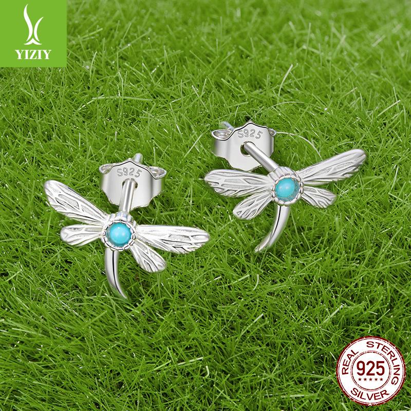 Turquoise Dragonfly Earrings Women'S Exquisite Premium S925 Sterling Silver Fun Earrings Source