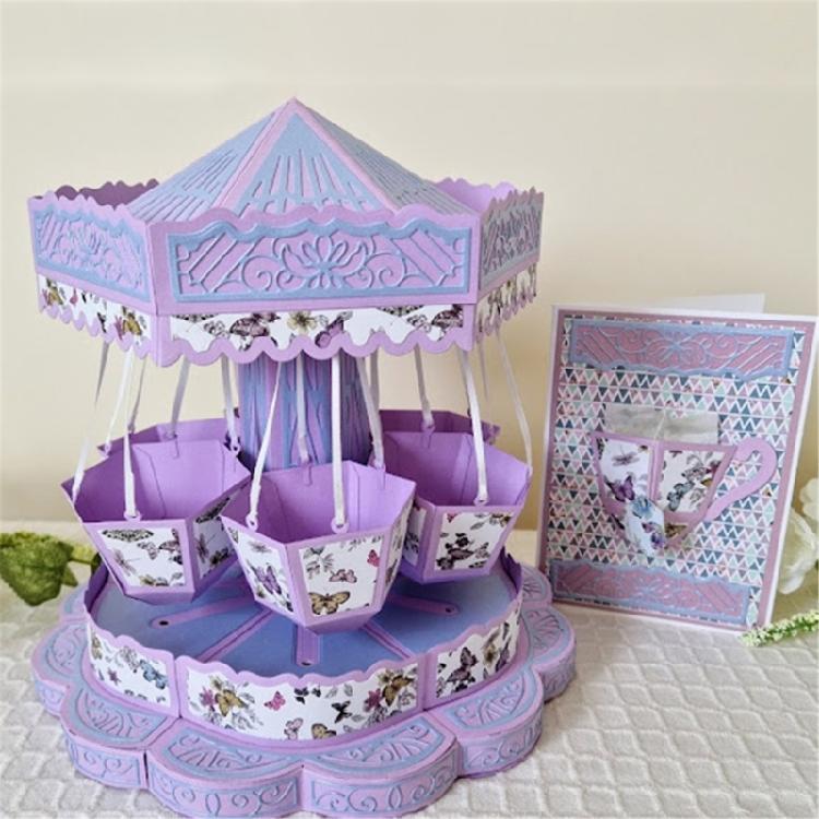 3D вращающаяся чашка Металлические штампы Шаблоны Формы Трафареты для тиснения Вырубки для скрапбукинга Изготовления открыток Украшения