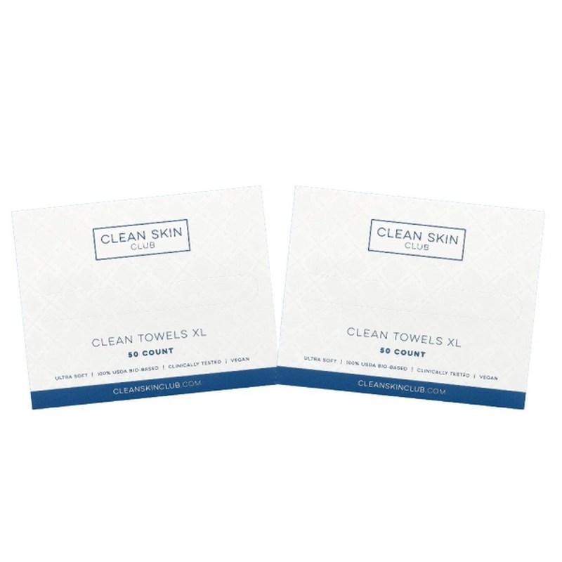 Clean Skin Club Clean Towel XL 50 Sheets 2-Piece Set, 1 Set, 50 Sheets