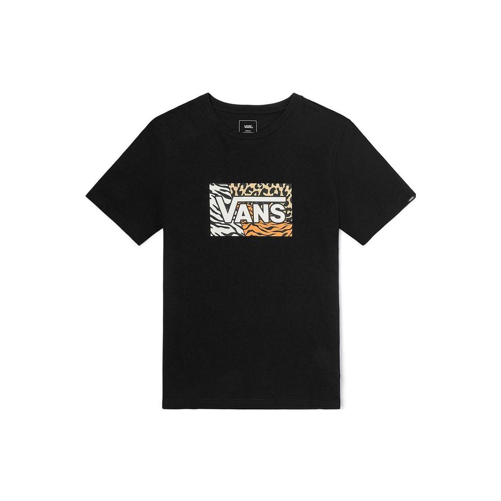 Vans Футболка унисекс с принтом логотипа SS22, с круглым вырезом, короткий рукав, черный