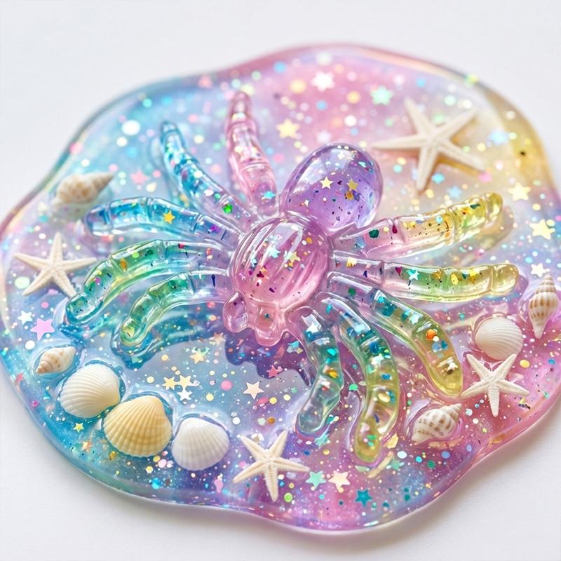Translucent Silicone Craft Mold for Resin Casting, Easy Release Insect and Sea Animal Designs for Decorative DIY Making