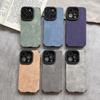 Suede Plush Leather Case For iPhone 14 Pro 13 12 11 Pro Max XR XS X 7 8 Plus SE 2022 Luxury Silicon Shockproof Lens Protector Cover