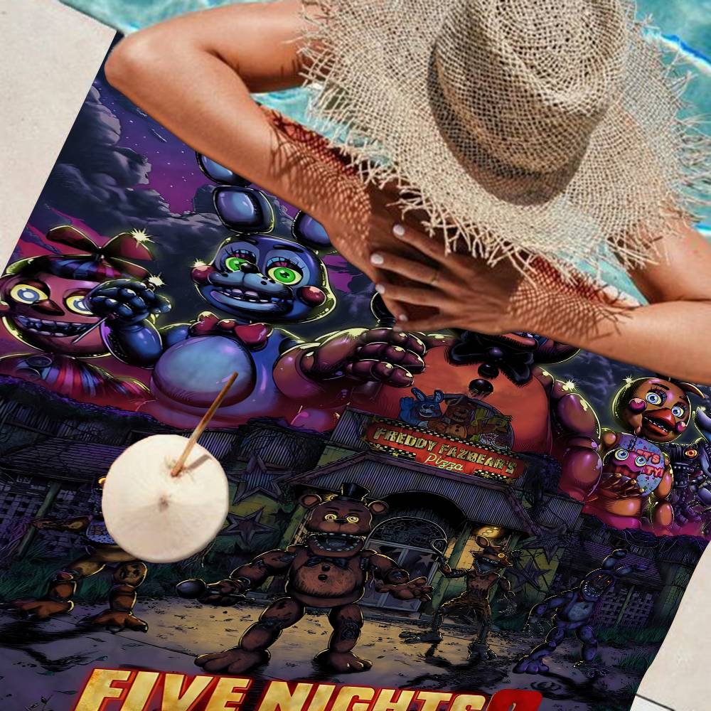 Аниме F-Fnaf F-Five-N-Nights-At-F-Freddys Микрофибровое одеяло Быстросохнущие пляжные полотенца Большой размер Печать Супервпитывающие для бассейна