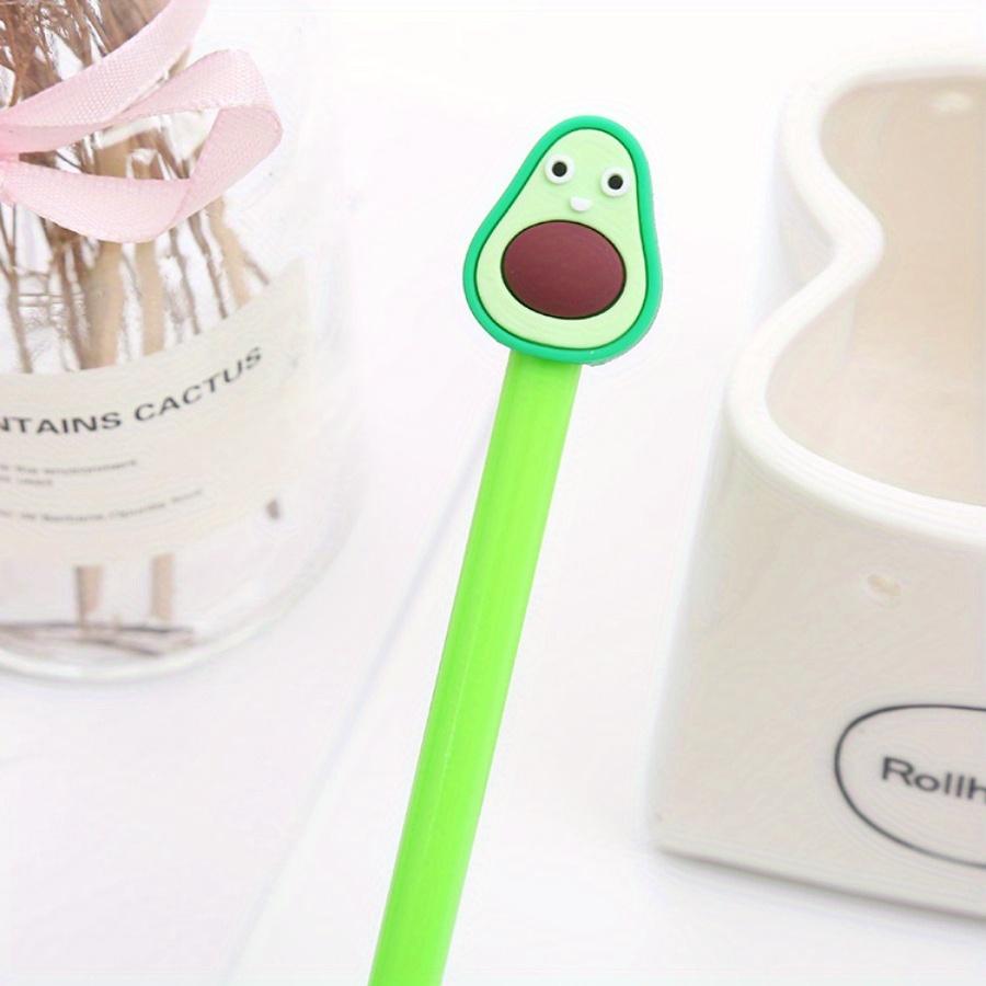 10pcs 0.5mm Creative Avocado Shaped Gel Pen Cute Pen Cartoon Stationery Office Supplies Water-based Signature Pen