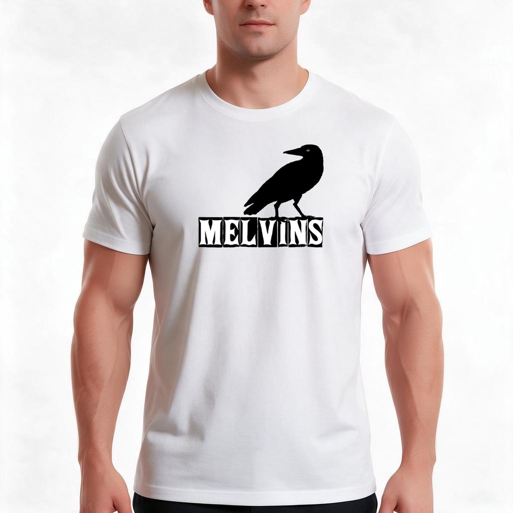 Melvins Logo TShirt Summer Casual Cotton Tee Oversized Streetwear Tops Vintage Graphic Print Loose Fit Short Sleeve