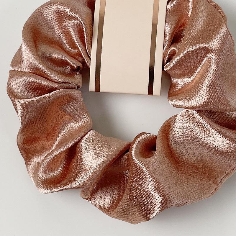 Satin Pig Large Intestine Hair Band Solid Color Fabric Head Flower European and American Headrope Rubber Band Hair Accessories