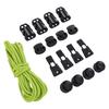 DIY Elastic Cord Heavy Stretch Round Strings Plastic Cord Locks for Shoelaces Drawstrings Paracord Green 3.2m