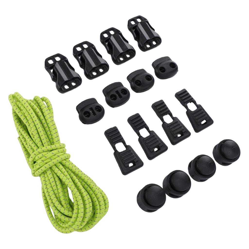 DIY Elastic Cord Heavy Stretch Round Strings Plastic Cord Locks for Shoelaces Drawstrings Paracord Green 3.2m