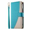 For Oppo Reno15 F 5G Case Zipper Wallet Color Splicing Leather Flip Phone Cover with Straps