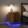 VidaXL Bedside Tables with LED Lights 2pcs Old Wood 38x34x50 Cm, Side Table, Bed Cabinet, Accent Table for 861280