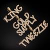 THE BLING KING Ледяной кубический цирконий Багет Initial Letters Подвеска Ожерелье Слова Имя С 4 мм CZ Тонкая цепочка Ювелирные изделия