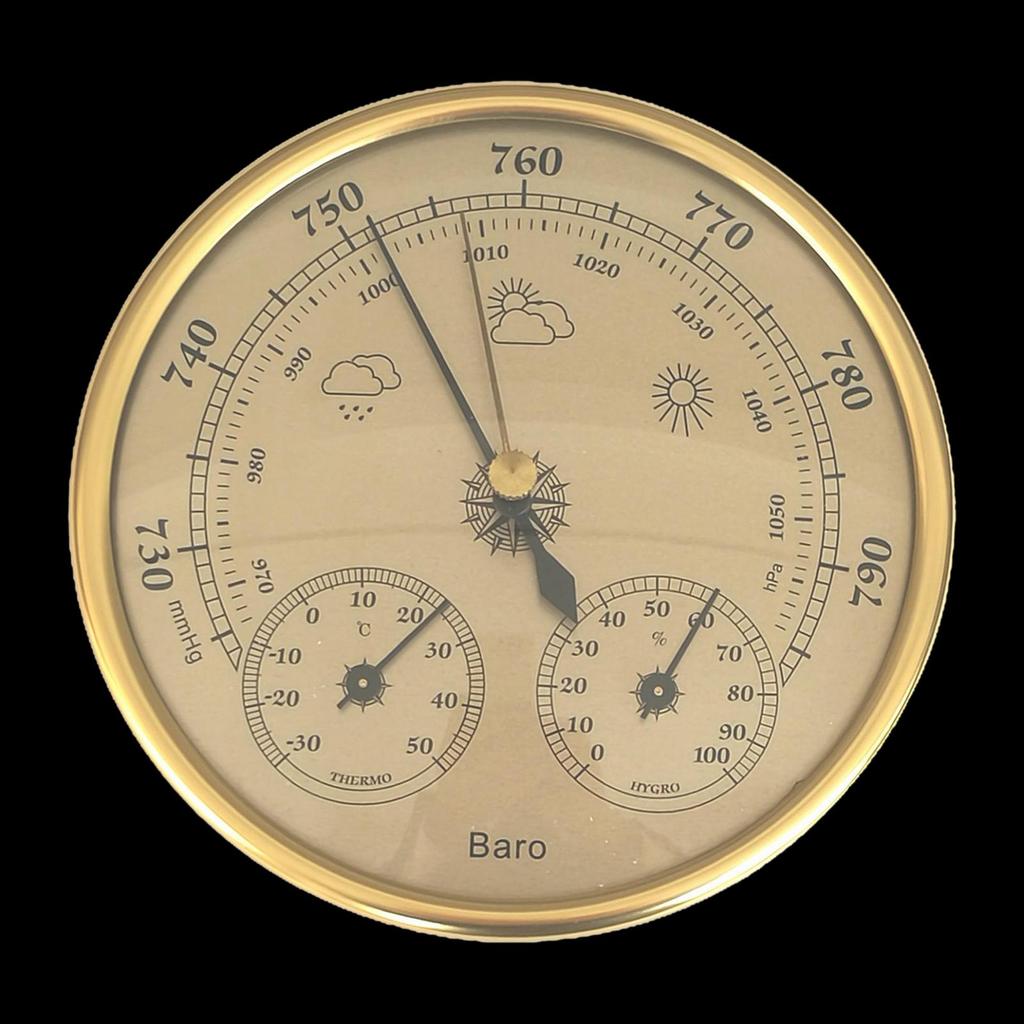 Метеостанция 3 в 1 для помещений и улицы, Диаметр 13 см, Барометр