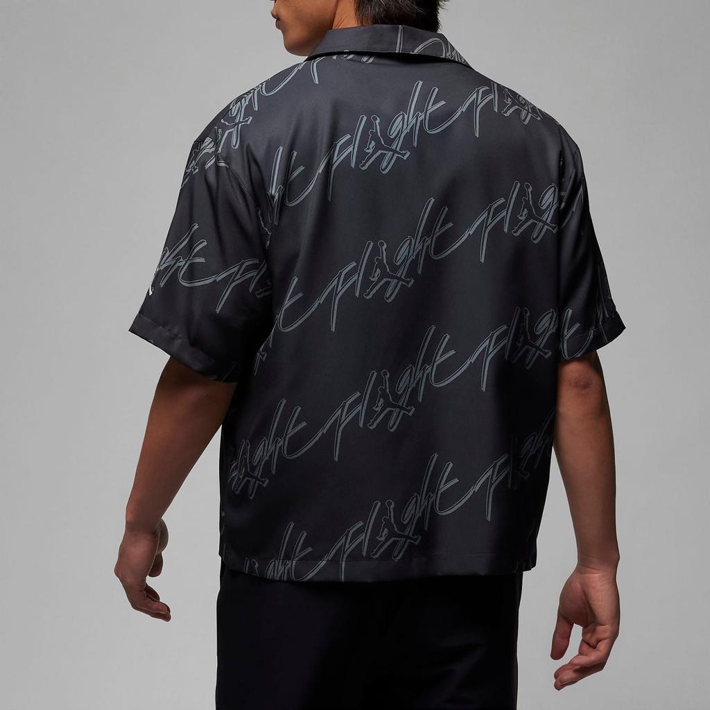 Jordan Мужская рубашка Essentials Letter Print Collared Sport Casual Breathable Free Short Sleeve Shirt Black FB7323-010