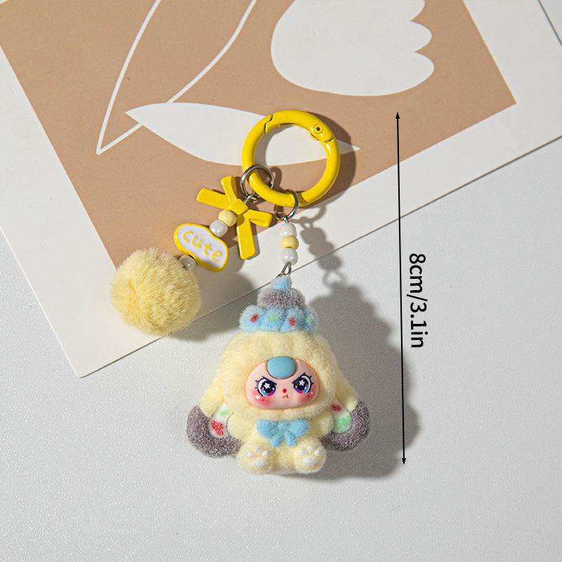 Cute Plush Keychains Party Gifts Kawaii Keychain Phone Chain New Year Xmas Party Favors Gift Baby Face Cute Aesthetic Keychain