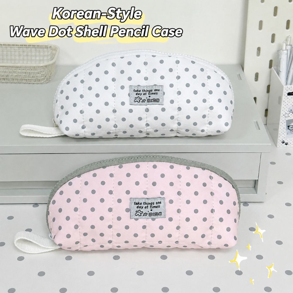 Multi-Layer Divided Pencil Case Polka Dot Print Pen Bag Kawaii Stationery Storage Bag Home Travel