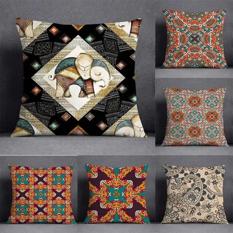 Mandala Retro Pattern Home Decoration Pillowcase Square Office Cushion Cover