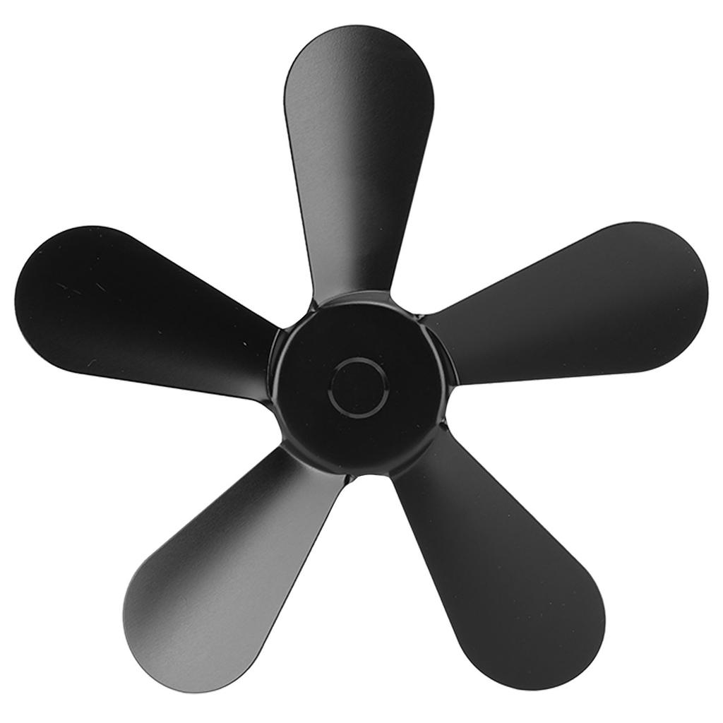 5 лопастей вентилятора для печи, лопасть из алюминиевого сплава, работающая от тепла, запасная лопасть для вентилятора камина, черная