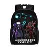 Skibidi Toilet Классический Рюкзак На Открытом Воздухе Старшая Школа Бизнес Оператор Титан Daypack для Мужчин Женщин Ноутбук Компьютер Холщовые Сумки