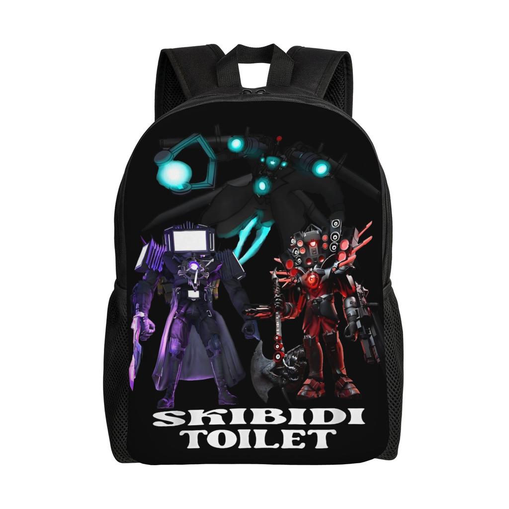 Skibidi Toilet Классический Рюкзак На Открытом Воздухе Старшая Школа Бизнес Оператор Титан Daypack для Мужчин Женщин Ноутбук Компьютер Холщовые Сумки
