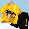 2026 Anime Cool Goku Dragon Ball Z Boys CosPlay Short Sleeve Shorts with Pocket Beach Pants Breathable T-shirt Kids Suit