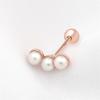 [Onm] Onm 14K Gold Needle Rose Gold Triple Pearl Stud Piercing (S9593968)