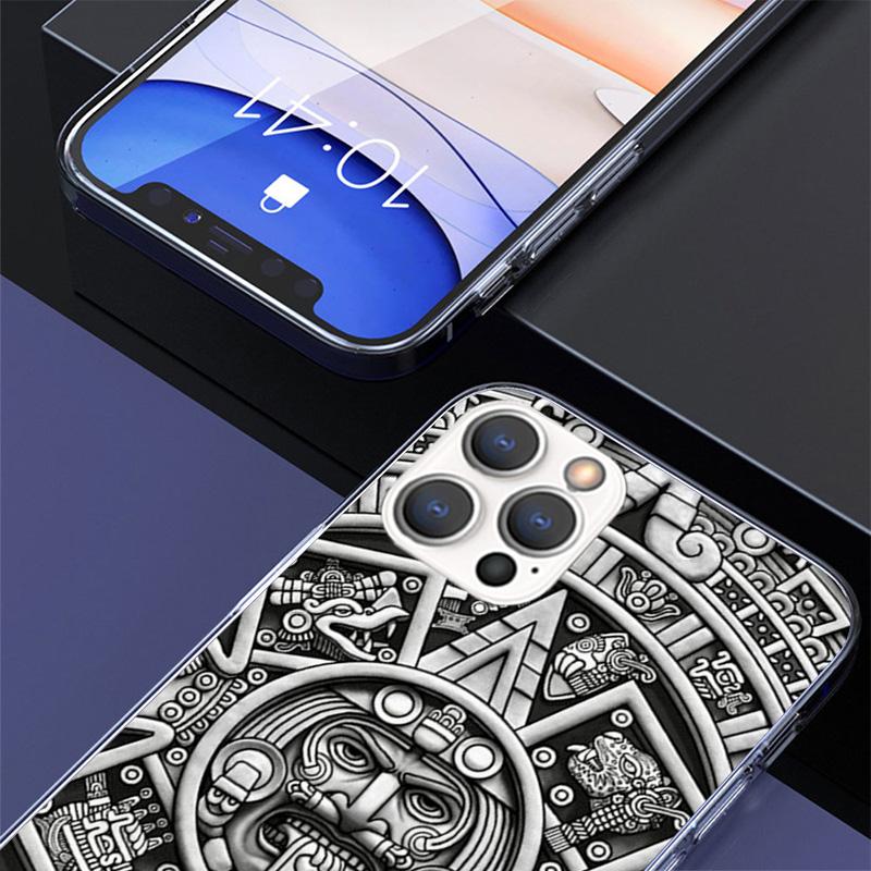 Mayan Stone Totem Pole Phone Case For iPhone 17 Air 16 15 Plus 11 14 Pro Max 13 Mini 12 7 8 + SE Pattern Art Customized Cover 17