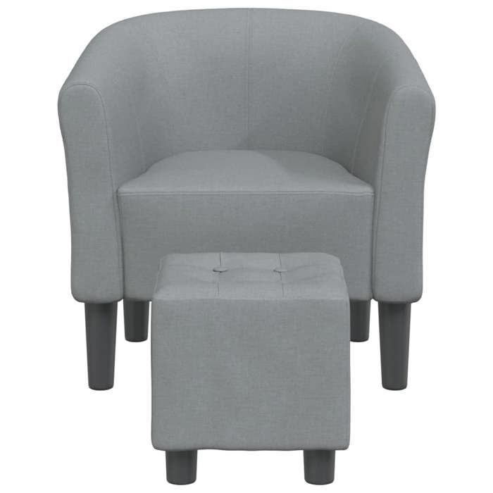 VidaXL Cabriolet Armchair with Footrest, Chair with Armrests, Sofa with Backrest, Padded Seat Living Room Bedroom, Grey 356436