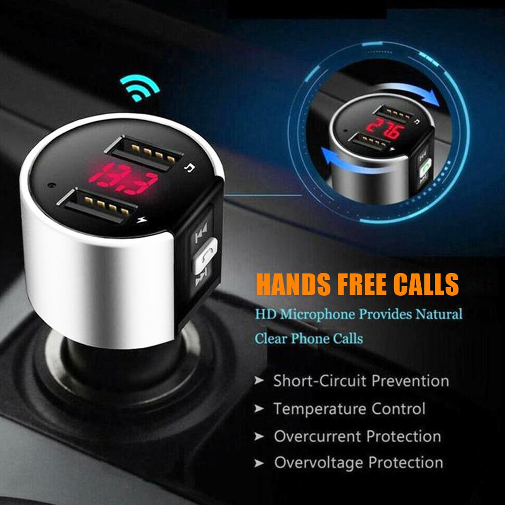 FM-передатчик Bluetooth, аудио Aux модулятор, двойной USB, быстрое автомобильное зарядное устройство, автомобильный комплект громкой связи с Bluetooth, автомобильный радиоприемник, MP3-плеер
