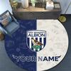 Custom Name West Bromwich Albion2 Round Area Rug,Carpet Rug for Living Room Bedroom Sofa Playroom Decor,Non-slip Floor Mat