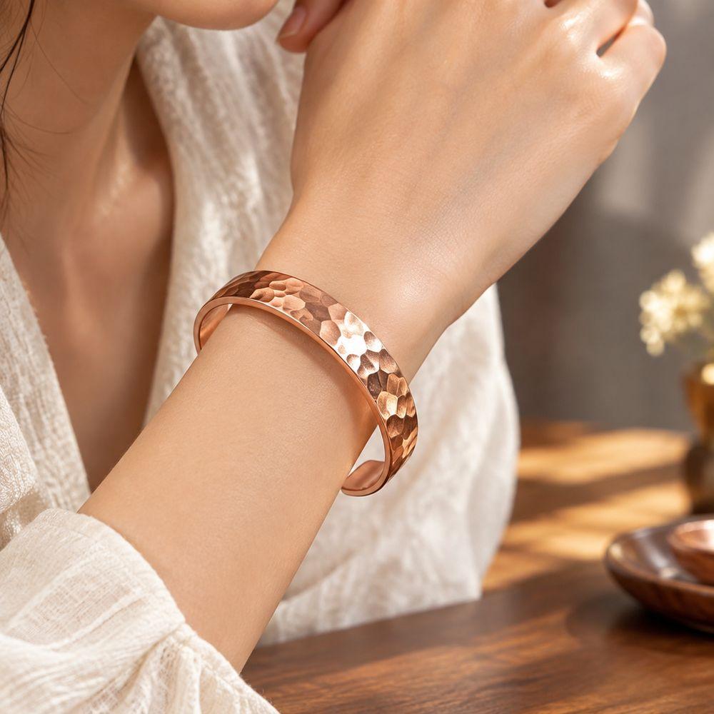 Waterproof Copper Bracelet Pure Copper Bangle Jewelry Durable Unisex Bracelet for Men and Women