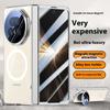 For Honor Magic V5 5G Magnetic Case PC+Acrylic Phone Cover with Anti-Spy Screen Protector,Lens Kickstand