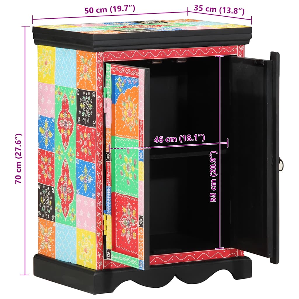 Console Table with Shelf and Storage Multicolored 50 x 30 x 70 cm