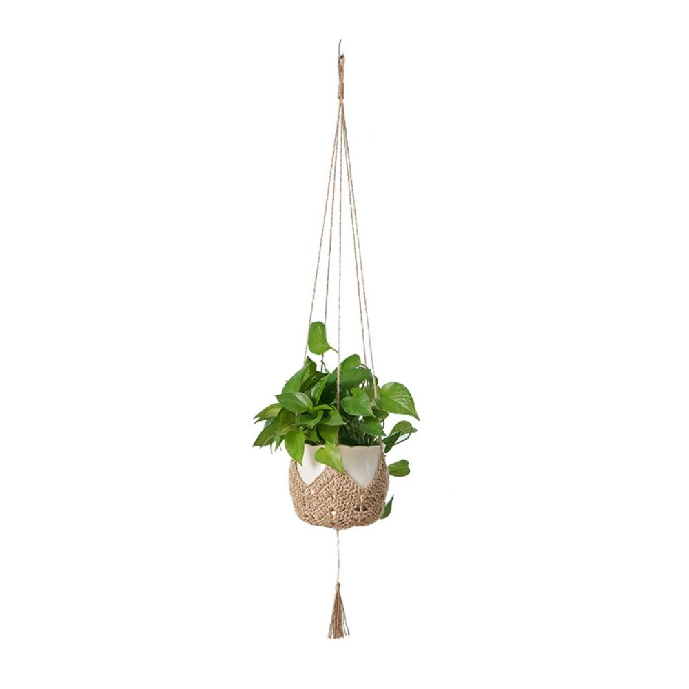 Sturdy Macrame Flower Pot Hanging Basket Hat Shaped Plant Hanger Nordic Hanging Planter Plant
