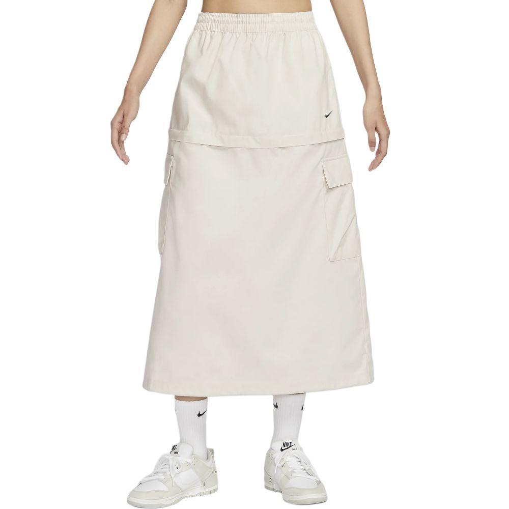 Nike Спортивная одежда Essential Съемная Двусторонняя Карго Тканая Свободная Спортивная Повседневная Длинная Юбка Женская Юбки Белый FV7504104