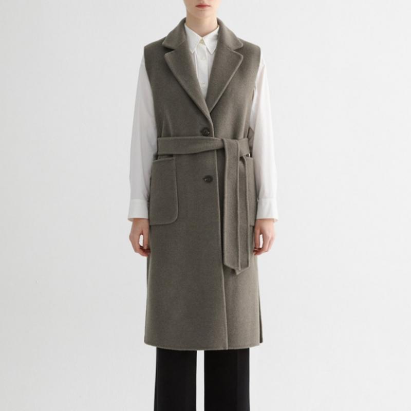 She S miSS Wool caShmere Belted Long veSt Swhvto42040 Mk