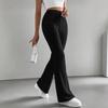 Women's Slim Fit Ribbed Knit Flared Pants - European & American Autumn Fashion