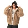 Unisex Thick Winter Cotton Jacket With Detachable Fur Collar Short Loose Fit Hooded Coat Teens Adults