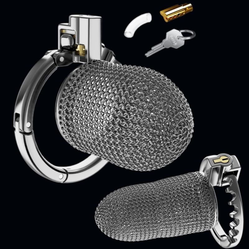 Smart Adjustable Chastity Cage for Men Stainless Steel Wire Mesh Lock Device BDSM Adult Sex Toy for Abstinence Couple Play