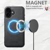 SUTENI G5 For iPhone 17 Case Compatible with MagSafe Litchi Texture Leather Back Cover