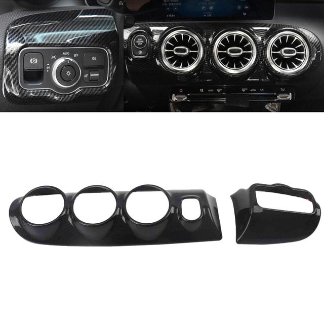 Левый руль! Накладка на вентиляционное отверстие внутренней центральной консоли из углеродного волокна для Mercedes Benz W177 A-Class A200 A220 A250 CLA