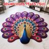 Soft Peacock Carpet Special-shaped Door Gasket Durable Blanket  for Living Room Tea Table Bedside