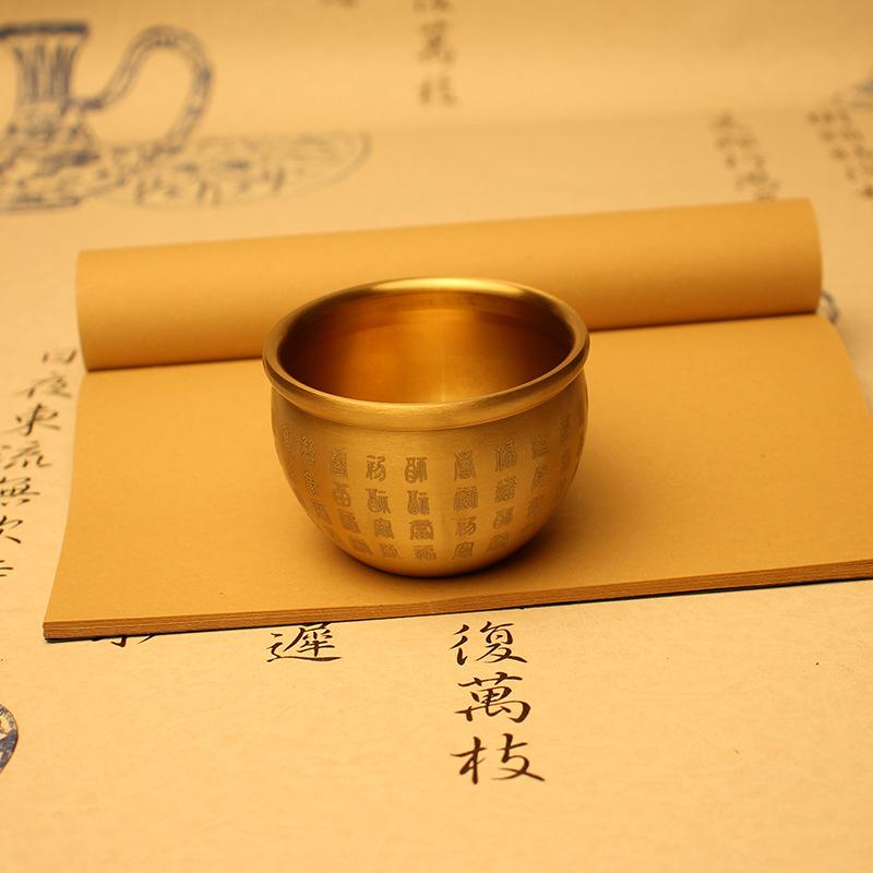 Brass Cornucopia Baifu Cylinder Small Copper Ware Metal Pure Copper Recruit Rice Copper Ornament Copper Handicraft