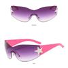 2000'S Rimless Punk Eyewear Y2K Sunglasses for Women Men Sports Sun Glasses Wrap Around Shades